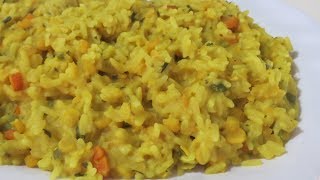 Kitchri Split Peas Rice  Trinidad cooking  Caribbean [upl. by Cornelle]