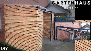 Gartenschuppen amp Terasse selber bauenSimple ShedDIY patio roofGartenhausHolzhausSchuppen [upl. by Petronia]