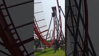 Steepest BampM Dive Coasterfor Now  Iron Menace at Dorney Park [upl. by Bloomer]