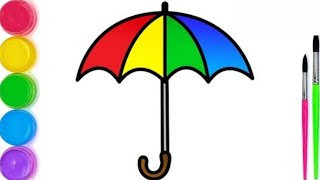 how to draw an umbrella easy way draw umbrella drawing step by step chhata ka color drawing art [upl. by Adlihtam]