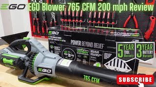 Best Blower Ego 765 CFM 200 mph Review LB7654 [upl. by Cooe]