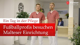 Fußballprofis besuchen Malteser Pflegeeinrichtung [upl. by Francklyn973]