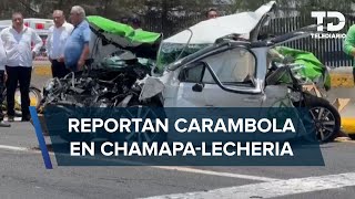 Carambola en la autopista ChamapaLechería deja cuatro personas lesionados [upl. by Itra]