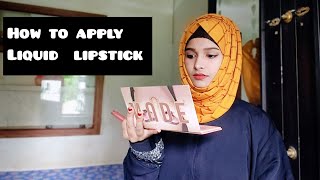 HOW TO APPLY LIQUID LIPSTICKJINSINA MUNEER [upl. by Calvo]