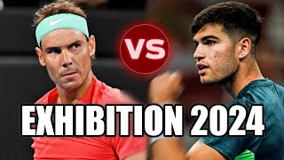 Rafael Nadal vs Carlos Alcaraz EXHIBITION 2024 Highlights [upl. by Meryl64]