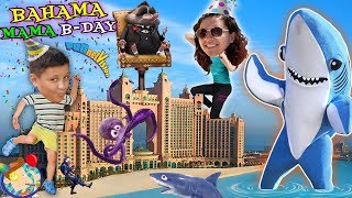 MAMAS BAHAMAS DANCING SHARK B Day Celebration FUNnel Vision 2018 Atlantis Hotel Vlog 2 [upl. by Burrill805]