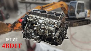 9100 hours on this excavator enginehow worn out is it Isuzu 4BD1T [upl. by Ylaek]