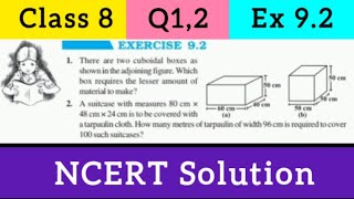 quotClass 8 Maths  Q 12 Ex 92  Chapter 9 Mensurationquot [upl. by Asit326]