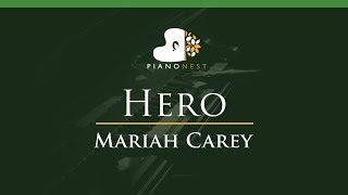 Hero  Mariah Carey  LOWER Key Piano Karaoke  Sing Along [upl. by Enattirb]