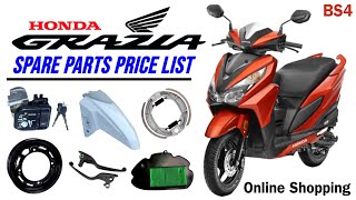 Honda Grazia BS4 Spare Parts Price List 🧡  Spare Parts Online Shopping 🚚🇮🇳 91 98932 35053 grazia [upl. by Aidan]