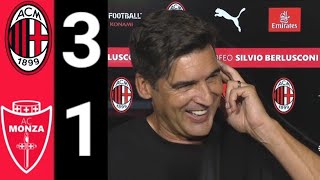 MILANMONZA 31 FONSECA STIAMO MIGLIORANDO LEAO SARÀ UN GIOCATORE DIVERSO FASE DIFENSIVA DA [upl. by Haag]