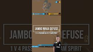 Jambo 1 vs 4 CLUTCH  NINJA DEFUSE AGAINST TEAM SPIRIT cs2 gamingshorts cs2pro jambo donk [upl. by Neall948]