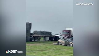 Video shows aftermath of major pile up crash along I5 west of Bakersfield [upl. by Eidorb]