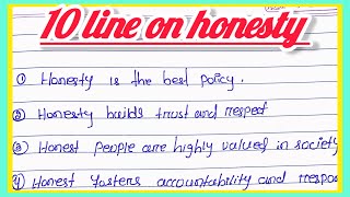 10 line on honesty essay  essay for honesty kids study 📚  honesty essay in English school student [upl. by Schubert533]