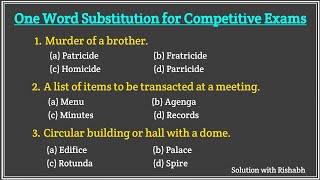 One Word Substitution for ssc mts Repeated one word substitution for ssc cgl One word substitution [upl. by Ahseem]