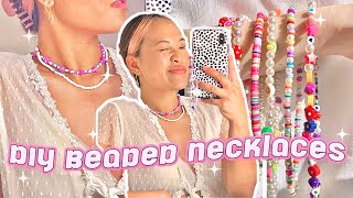 DIY TRENDY BEADED NECKLACES  PHONE CHARM [upl. by Aloisius]