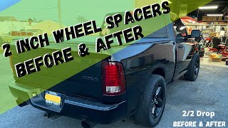 WHEEL Spacer BEFORE AND AFTER 4th Gen Ram 1500 Lowering Kit 22 Drop Supreme Suspensions [upl. by Arual]