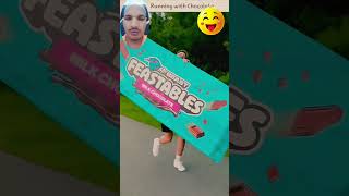 Mrbeast Running feastables chocolate 🤯 mrbeast trending mrbeastchallenge mrbeastshorts viral [upl. by Germin]