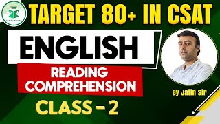 Target 80 in CSAT  English  Reading Comprehension  Class 2  Civilstap Himachal [upl. by Valora]