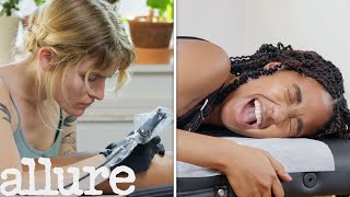 Getting My First Tattoo In 8 Steps  Ive Never Tried  Allure [upl. by Odnamra813]