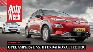 Hyundai Kona Electric vs Opel Amperae  AutoWeek Dubbeltest  English subtitles [upl. by Miarzim]