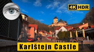 Karlštejn Castle Hrad Karlštejn walk 4k HDR  Short trip from Prague Czech Republic 🇨🇿ASMR [upl. by Leacim386]