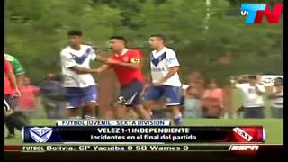 Batalla campal en Inferiores La 6ta de Independiente y velez se mataron a golpes [upl. by Netneuq]