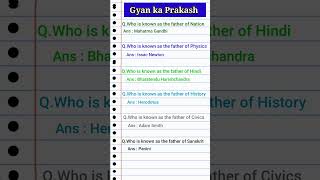 fathers name Important gk  gk in Englishgk question answers [upl. by Alcott]