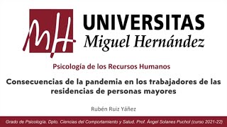 Consecuencias de la pandemia en los trabajadores de las residencias de personas mayores [upl. by Anivlek]