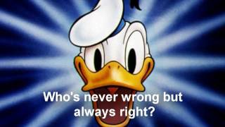 Donald Duck theme song with lyrics [upl. by Airotkiv]