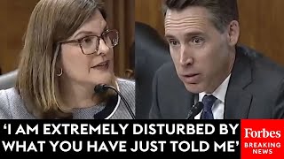 WATCH Josh Hawley Stunned By Answer From Federal Energy Regulatory Commissioner On Speech To Donors [upl. by Ahsei515]