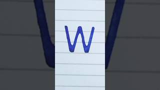 Capital Letter W Cursive  calligraphy handwriting art cursive fyp viral trending [upl. by Leeban]