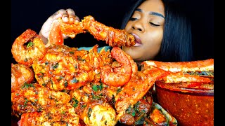 KING CRAB SEAFOOD BOIL MUKBANG  SEAFOOD  MUKBANG  DESHELLED LOBSTER  SEAFOOD BOIL  ASMR EATING [upl. by Gelya]