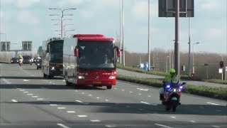 Ajax spelersbus onder politiebegeleiding naar de Kuip  andere begeleiding van fan bus [upl. by Marita627]