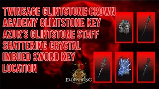 Imbued Sword Key Academy Glintstone Key Shattering Crystal Azurs Glintstone Staff  Elden ring [upl. by Gillette]