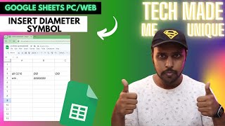 How to insert Diameter symbol in Google sheets  insert Diameter symbol in Google sheet [upl. by Aneerhs]