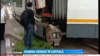 Tramvai deraiat în Capitală [upl. by Laeira]