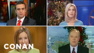 Newscasters Agree A Christmas Present Or Two Or Ten Edition  CONAN on TBS [upl. by Ecirted]