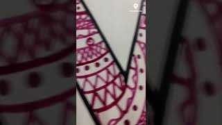 V letter calligraphy art shortsfeed shorts mandalaart design letterwriting [upl. by Chuu]