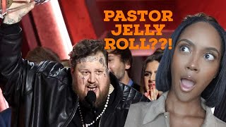 PREACHHHH  Jelly Roll New Artist of the Year 2023 CMA Acceptance Speech REACTION [upl. by Ainimreh790]