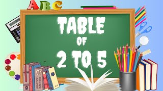 99 table tricks fast way to learn tableof2to5 Two to Five Times Table Learn Math Table 2 to 5 [upl. by Idnem630]