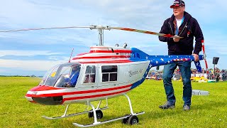 VERY HUGE JET RANGER BELL 206 RC TURBINE HELICOPTER FLIGHT DEMONSTRATION [upl. by Aiza48]