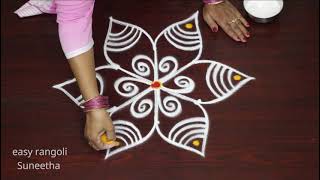 Traditional Friday PADI kolam rangoli designs by easy rangoli Suneetha  Simple muggulu [upl. by Lodmilla]