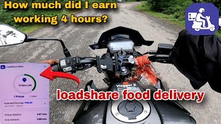 How much did I earn working 4 hours 😱 Loadshare food delivery🤑 [upl. by Onitnas739]