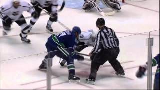 Ryan Kesler somersault dive Los Angeles Kings vs Vancouver Canucks 41112 NHL Hockey [upl. by Aieki715]