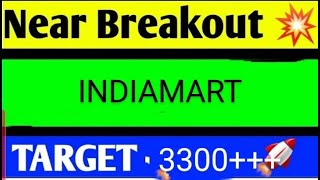 indiamart share latest news today indiamart share analysis indiamart share target [upl. by Cykana]