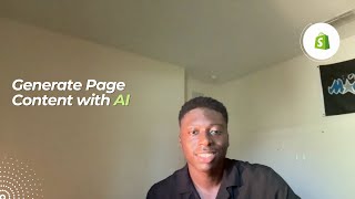 Generate Page Content Using Shopify’s AI Feature  Shopify Tutorial [upl. by Nosreme541]