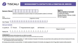 Tiscali Cambia il Modulo per fare la Disdetta della Fibra ISTRUZIONI [upl. by Easter808]