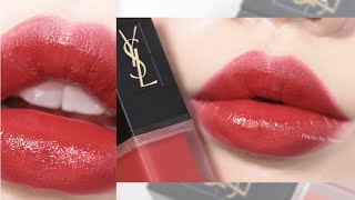 4 YSL Lipsticks Try On  YSL 208 211 212 216   天鹅绒哑光唇釉 by Temi酱 [upl. by Eesac]