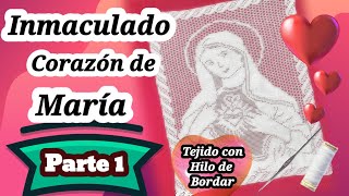 CARPETA quotINMACULADO CORAZÓN DE MARÍAquot TEJIDO A CROCHET● PARTE 1 [upl. by Anayet]